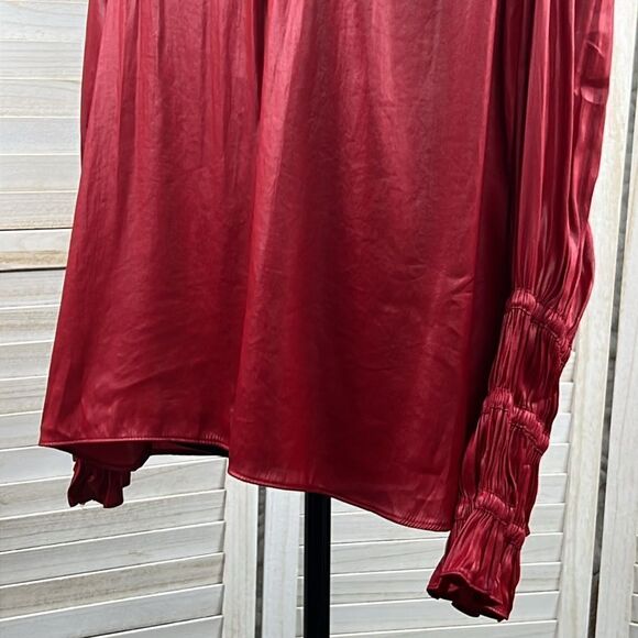 Current Air Smocked Sleeve Crinkle Popover Blouse Medium - Picture 10 of 12